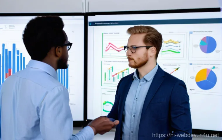 웹개발자 개발 언어 트렌드 - **Prompt 1: Frontend Frameworks & UI/UX Design**
    "A vibrant, wide-angle shot of a diverse, casua...