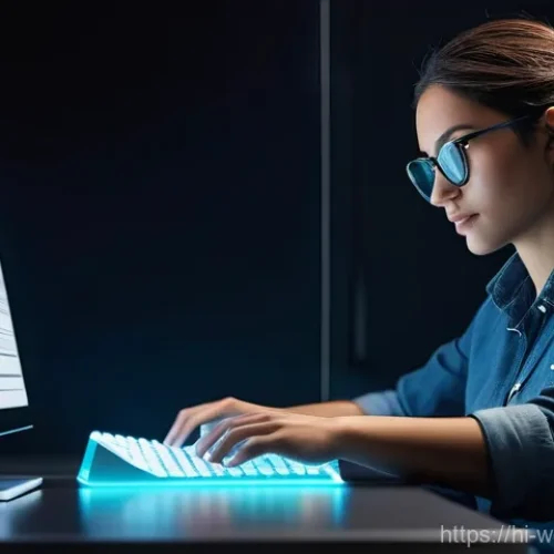 Home 18 웹개발자 클라우드 서비스 - **Prompt:** A modern, focused software developer, male or female, in their late 20s to early 30s, is...