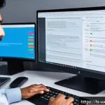 웹개발자 API 개발 - A modern office environment showing a diverse team of Indian software developers collaborating over ...
